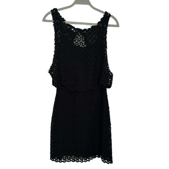 Free People Crochet Boho Dress Liner Black Festival Size Small - Picture 1 of 10